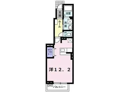 T・H NOVA(ワンルーム/1階)の間取り写真