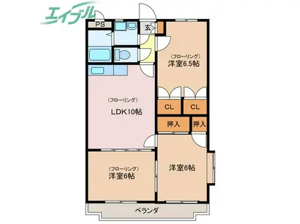 ジュニマール(3LDK/3階)の間取り写真