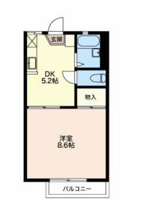 WELL CRIB TOKIWAGI(1DK/2階)の間取り写真
