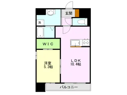 L.Aマンション原水(1LDK/7階)の間取り写真