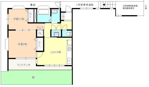 入曽ハイツ(2LDK/1階)の間取り写真