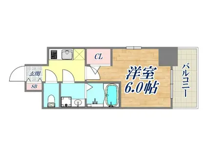 エスリード神戸兵庫駅ミッドポート(1K/12階)の間取り写真