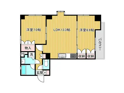 PACE MIKAGE(2LDK/5階)の間取り写真