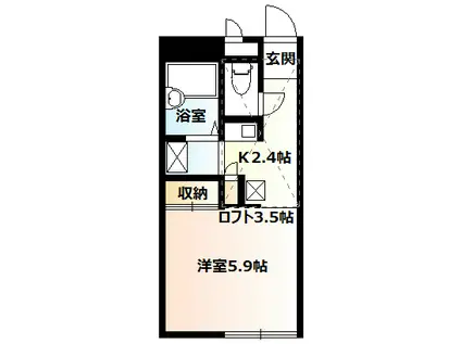 フォルビート伊勢原(1K/1階)の間取り写真