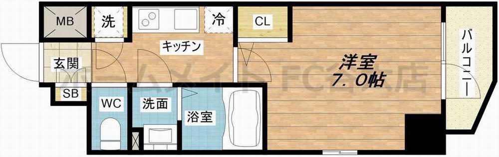 エスリード難波 THE FIRST(1K/12階)の間取り写真