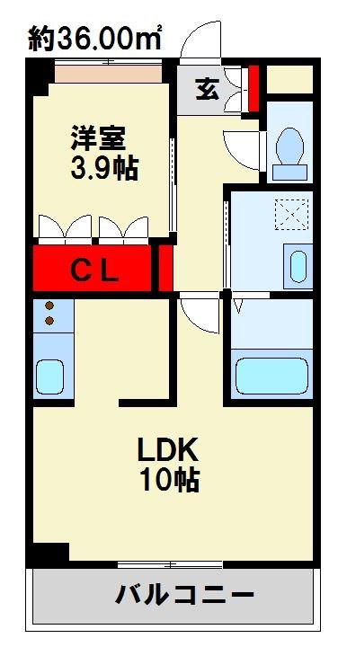 ラルーチェ サンリッチ(1LDK/2階)の間取り写真