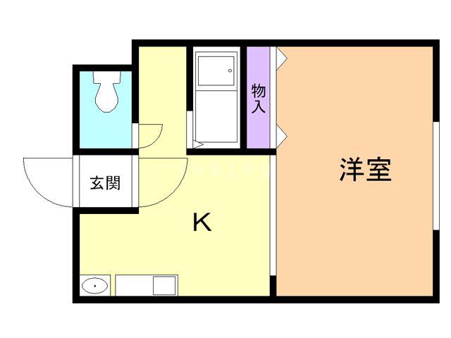 コーポメイフラワー(1DK/3階)の間取り写真