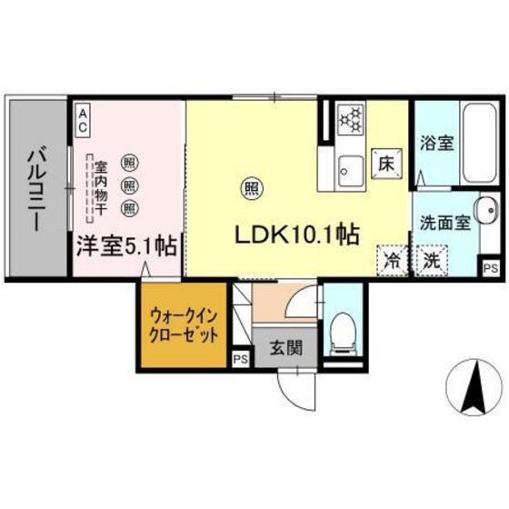 セジュール ピア 吉島(1LDK/1階)の間取り写真