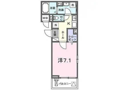 FORZADKIII(1K/3階)の間取り写真