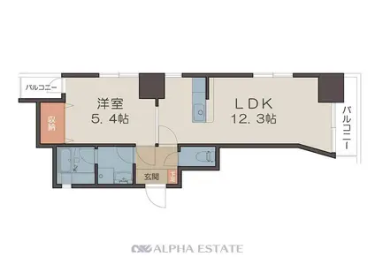 さくらヒルズ樋之口参番館(1LDK/4階)の間取り写真