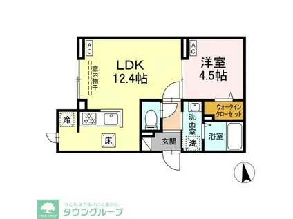 セレスティア東向島(1LDK/1階)の間取り写真