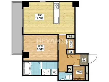 LAHAINA(1LDK/6階)の間取り写真