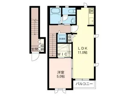 エクセル三鷹台(1LDK/2階)の間取り写真