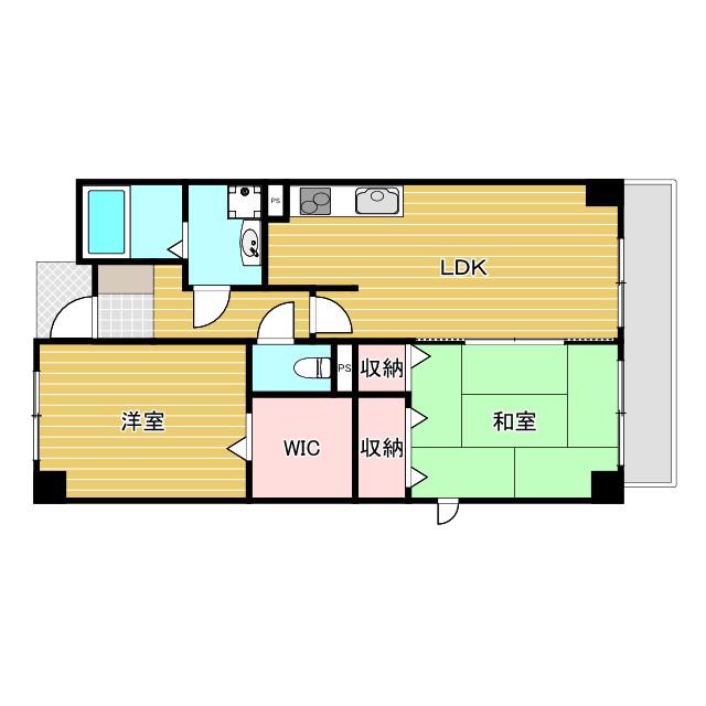 リブェール神田III(2LDK/3階)の間取り写真