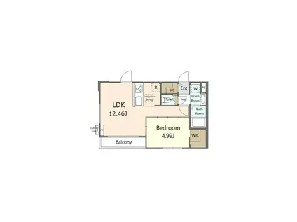 アゼリア(1LDK/1階)の間取り写真