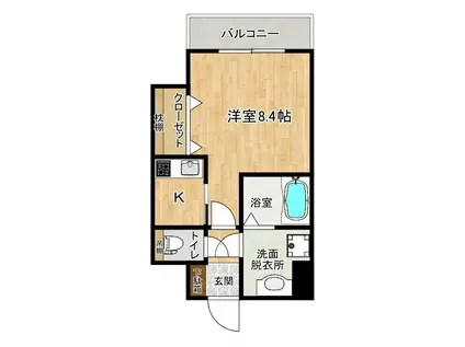 ルグラン九品寺(1K/9階)の間取り写真