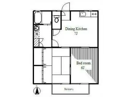 コーポ華(2DK/1階)の間取り写真