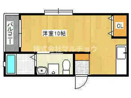 ラポール繪(ワンルーム/2階)の間取り写真