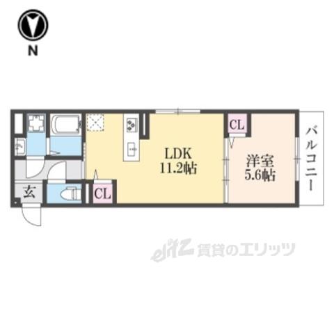FLEURⅡ(1LDK/2階)の間取り写真