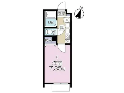 グランビル阿佐ヶ谷(1K/1階)の間取り写真