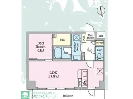 DAIWA GRACE MAISON FUTAKOTAMAGAWA(1LDK/4階)の間取り写真