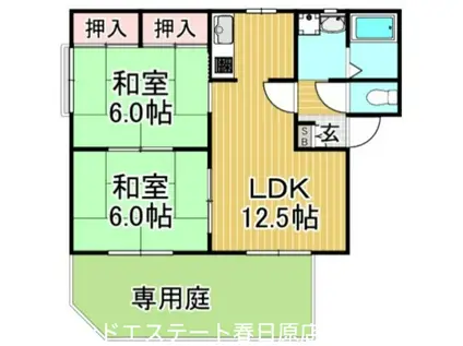 カーサ136 B棟(2LDK/1階)の間取り写真