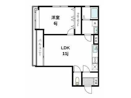 メゾン ドゥ メジロ(1LDK/1階)の間取り写真