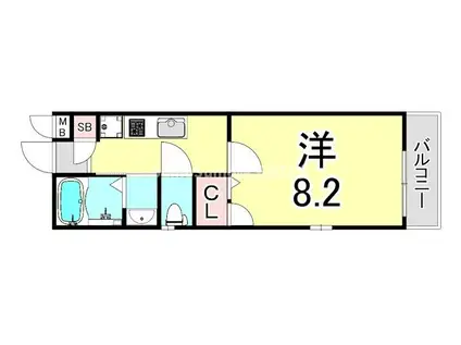 ニューアートハウス甲子園(1K/1階)の間取り写真