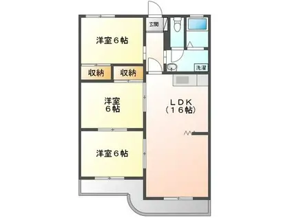 エスポワール南ヶ丘(3LDK/1階)の間取り写真