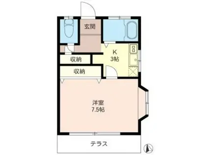 T-NET メゾンボワ小山(1K/1階)の間取り写真