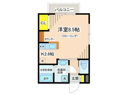 LUMOS吉祥寺(1K/1階)の間取り写真