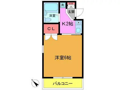 サンパレス大和田(1K/1階)の間取り写真