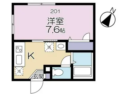 KSルミエール(1K/2階)の間取り写真