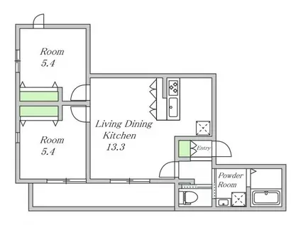 南田辺ハイツ(2LDK/3階)の間取り写真