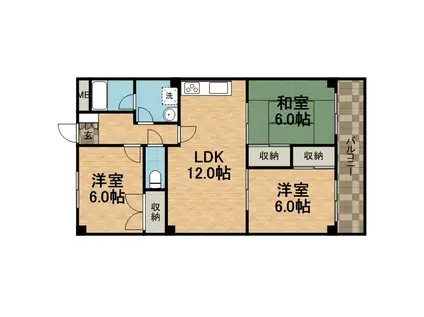 プランドール(3LDK/2階)の間取り写真