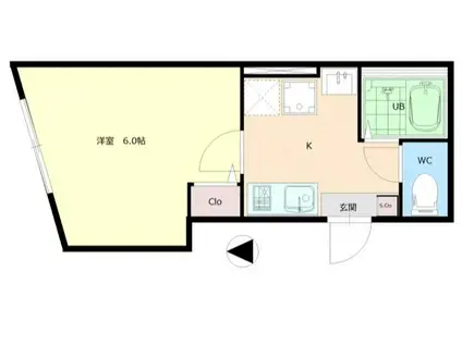 6TH AV.RESIDENCE AYASEシックス アヴェニュー(1K/1階)の間取り写真