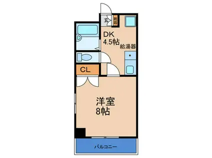 エールマンション(1DK/3階)の間取り写真