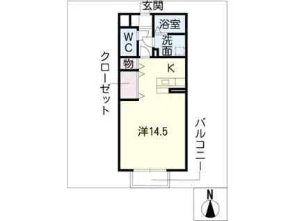 オベルジュ・クレール(ワンルーム/1階)の間取り写真