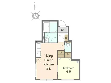 GRACE(1LDK/1階)の間取り写真