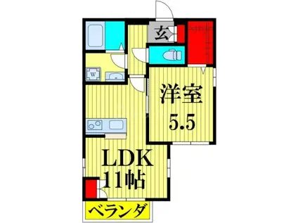 LES LIENS(1LDK/3階)の間取り写真
