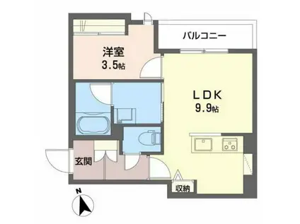 元町エスティー(1LDK/2階)の間取り写真