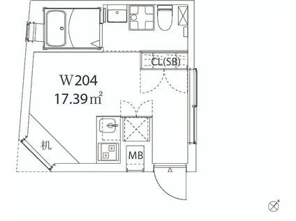 FAREウエハラノイエウエスト(ワンルーム/2階)の間取り写真