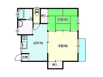 メゾン中野(2DK/2階)の間取り写真