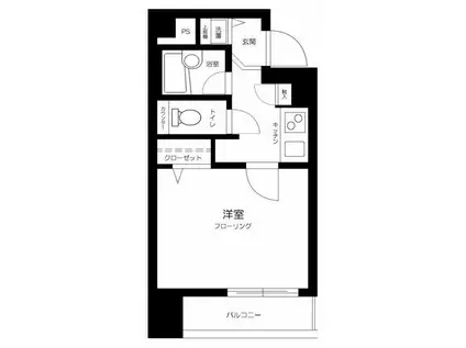 菱和パレス渋谷西壱番館(1K/2階)の間取り写真