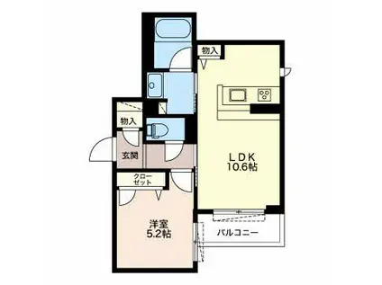 シャーメゾンステージ児玉(1LDK/2階)の間取り写真