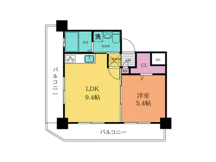 NO.71 ORIENT TRUST TOWER(1LDK/16階)の間取り写真