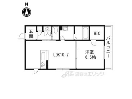 クオレール伏見桃山(1LDK/2階)の間取り写真