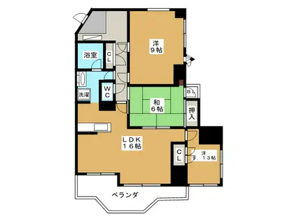 ナイスアーバン谷津(3LDK/4階)の間取り写真