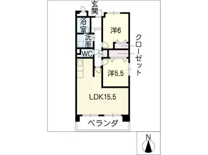 SAGA(2LDK/6階)の間取り写真
