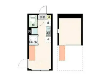 SLSG荒川町屋(ワンルーム/2階)の間取り写真